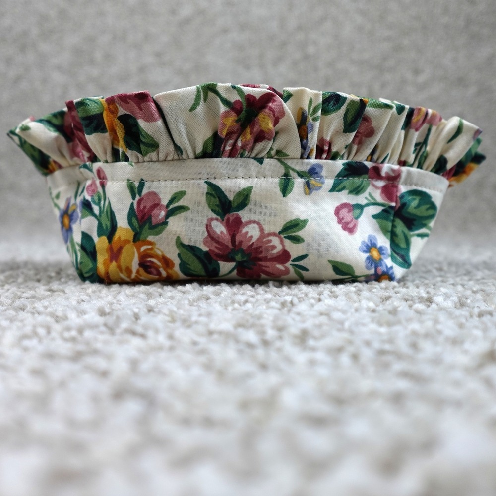 Longaberger 1996 Horizon of Hope Basket Liner Garden Splendor Floral Ruffle